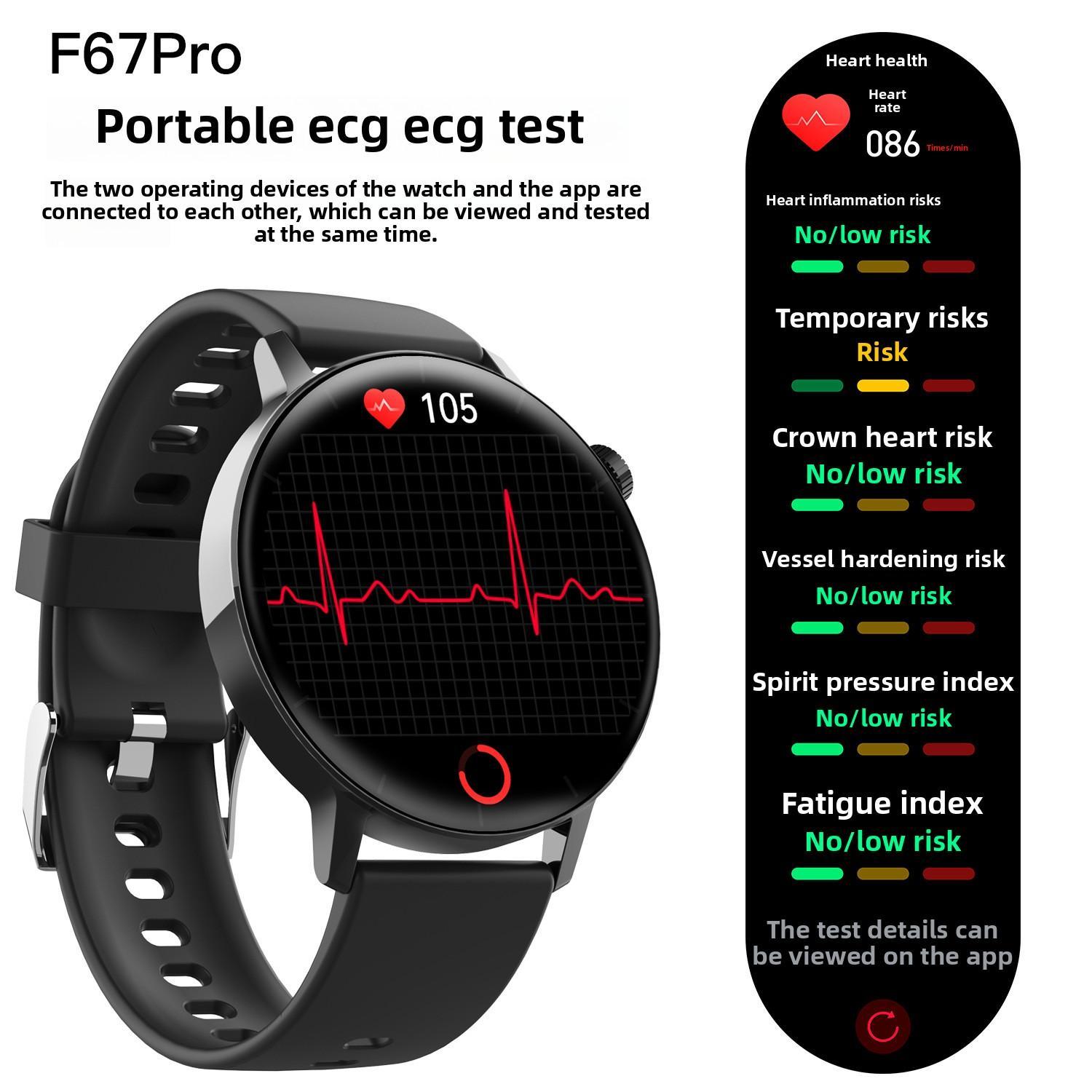 Smart Watch Non-Invasive Blood Glucose Body Temperature Blood Pressure Blood Oxygen Automatic Measurement ECG Ppg Blood Lipid Health Manager