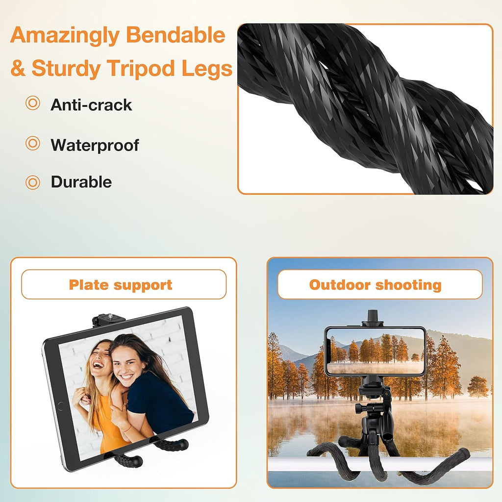Flexible Phone Tripod Selfie Stick, Octopus Camera Tripod Travel Tripod Flexible Legs For  Android Camera Stick Video Recording Vlog
