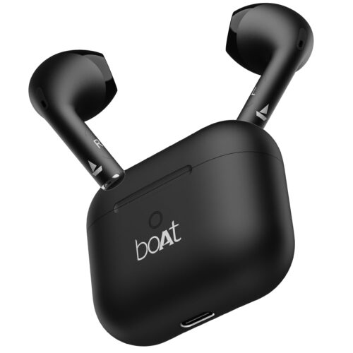 boAt Airdopes Joy TWS Earbuds with 35 Hours Battery, Fast Charging, IWP Tech, Low Latency, 2-Mic ENx, Bluetooth 5.3 (Jet Black)