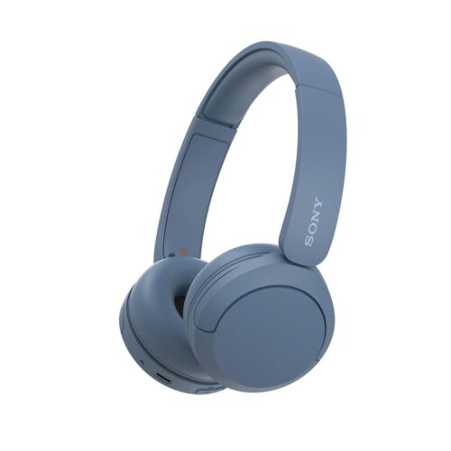 Sony WH-CH520 Wireless Bluetooth On-Ear Headphones with Mic, 50 Hours Battery, Quick Charge, DSEE, Multipoint Connectivity, Voice Assistant, Customized EQ (Blue)